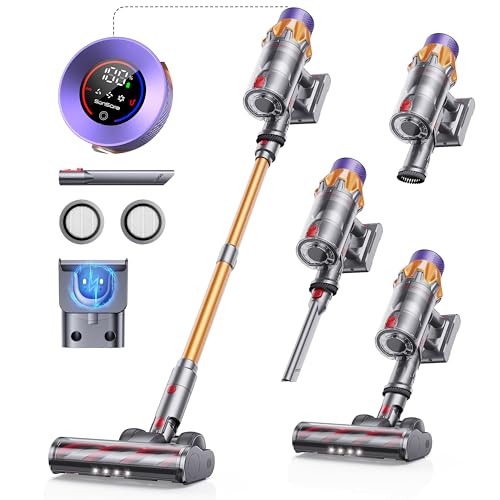 SunSare 550W/45KPA Aspirateur Balai sans Fil, 2024 Aspirateur Puissant SunSare X7A Écran LCD : Le Meilleur Choix pour Parquet, Moquette & Poils d’Animaux 2024