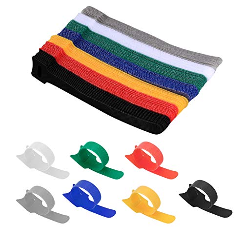 70 Pièces Sangle Câble Réutilisables, Attaches de Câble Nylon, Serre Câbles Electriques avec Crochet et Boucle, Organisateur Clips de Câble, Gestion Câbles pour Maison, Bureau – 5 couleurs : Guide d’Achat Incontournable