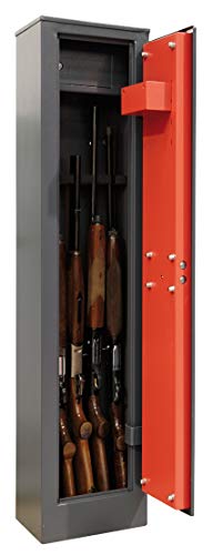 ARREGUI Braco ARM050 Armoire à 5 Fusils en Acier avec Coffre Intérieur | Coffre-fort pour Armes à Feu : FRANCE et ITALIE : valide toutes armes à feu | ESPAGNE : non homologué