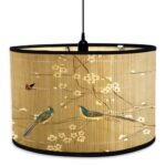Abat Jour,E27 Abat-jour Lampe de sur Pied,Chevet,Plafond,Lustre,Lampe de Tambour,Grand Abat Jour en bambou(oiseaux) : Guide d’Achat 2023