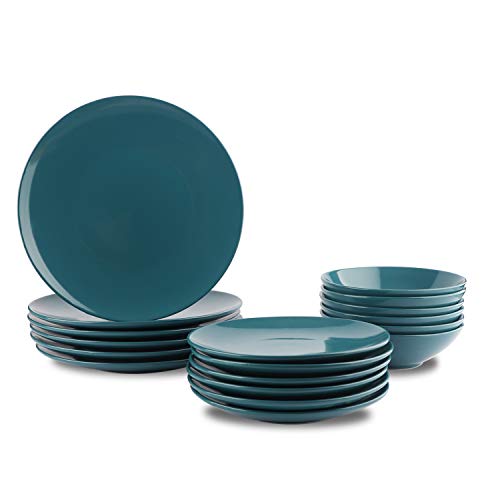 Amazon Basics Service de Table 18 pièces en Grès Bleu Sarcelle Foncé : Guide D’achat & Test