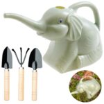 Arrosoir Éléphant Pot de Fleur 2L Arrosoir Éléphant Créatif Elephant Arrosoir avec Trois Outils Desserrés pour Plantation Meilleur Guide Achat Décoration Maison Vert