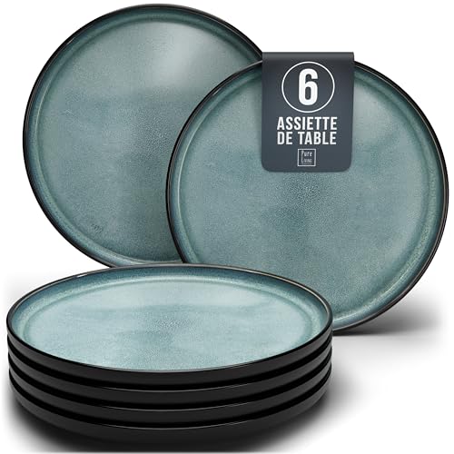 Assiettes Service de Table: Ensemble de 6 Ibiza Grès Pure Living Bleu Pétrole Foncé – 6 personnes : Guide d’Achat Simplifié