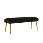 Ball & Cast Banc d’entrée tapissé, Banc-Tabouret de Bout de lit, Tabouret-Tabouret de Chambre à Coucher Noir avec Pieds en métal doré, Tissu Noir : Le Meilleur Choix 2023