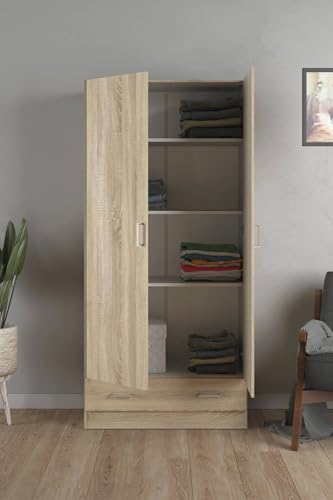 Dmora – Armoire à Deux Portes et Un Tiroir, Couleur chêne, 79 x 35 x h171 cm : Le Meilleur Achat 2023 ?