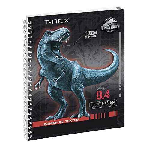 Exacompta – 9991075E Cahier de textes Jurassic Papillon Pelliculé Visuel T-rex : Guide d’Achat 17 x 22 cm