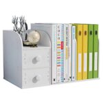 Hggzeg Bibliothèque de bureau avec tiroir, petite bibliothèque de comptoir, organiseur de bureau, étagère de rangement (blanc) : Guide d’achat Essential 2023
