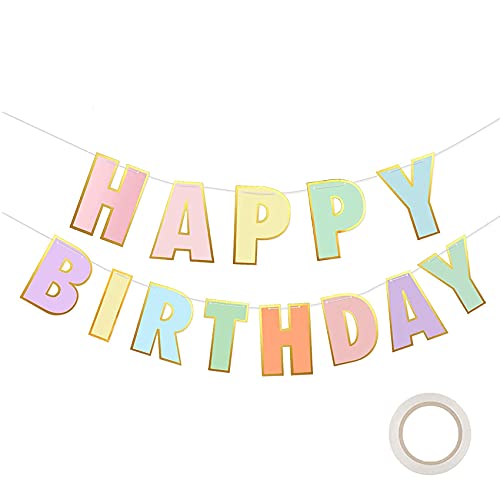 JeoPoom Happy Birthday Banner Design Personnalité pour Filles Garçons Adultes Party Décorations Multicolore : Guide d’Achat Essential 2023