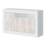 LOUNGITUDE – Buffet Moderne 3 Portes 1 étagère L144 cm – Blanc : Guide D’achat & Test Ultimate