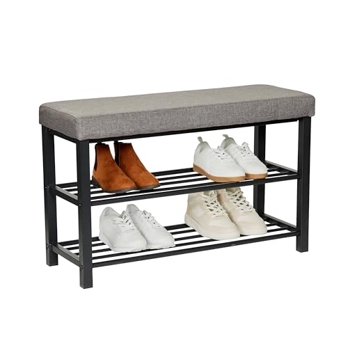 Guide d’achat Love IT Store IT – Loft Banc Chaussures Entrée – Meuble A Chaussure Étroite avec 2 Étagères- Construction Facile – Charge 100 kg – Noir/Anthracite – 80x31x50 cm