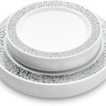 MATANA 40 Assiettes Blanches Élégantes avec Bordure Argentée Tailles 18cm & 26cm : Guide d’Achat Réutilisable & Solide