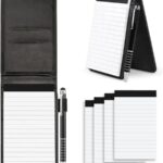 Mini Bloc Notes de Poche A7 14 x 8.5cm Cuir PU avec Stylo et 4 Remplacements : Guide d’Achats École Bureau