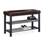 Relaxdays Banc de rangement à chaussures, pour 6-8 paires, meuble en similicuir, 2 niveaux, HxlxP 49 x 81 x 31 cm, brun : Le Meilleur Choix 2023 ?