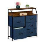 Relaxdays Commode à 5 tiroirs 87x84x30cm Bleu/Marron : Guide d’Achat & Test Chambre/Salon
