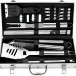 Meilleur Guide Achat Romanticist 20PCS Kit Barbecue – Acier Inoxydable Barbecue Ustensiles de Gril dans Un Boîtier en Aluminium – Barbecue Ensemble d’outils pour Les Hommes
