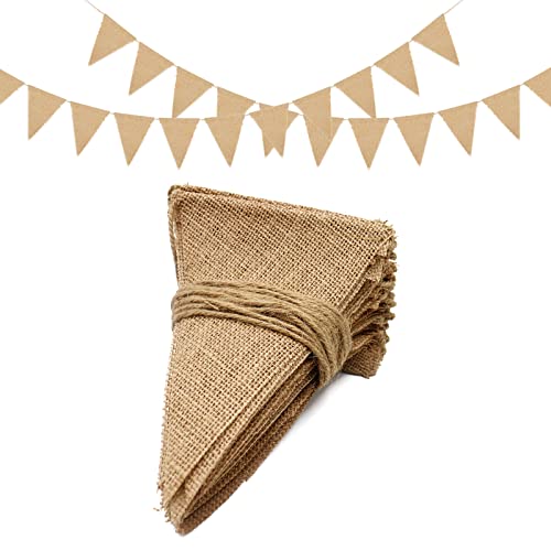Test jijAcraft Guirlande Fanions Toile de Jute, 15 Mètres/48pcs Drapeaux Triangle Bannière Vintage pour Mariage Fête Baptême, Décoration Intérieure et Extérieure : Choix Idéal 2023