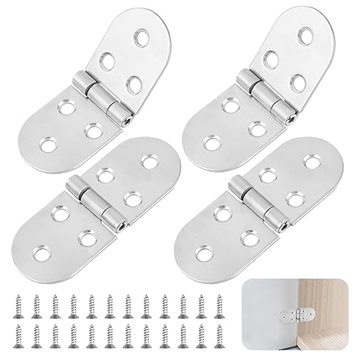 Lot de 4 charnières rondes pliables à 180 ° en acier inoxydable pour table pliante, armoire, armoire en bois, meubles, machines à coudre (argenté) : Guide d’Achat Incontournable 2023